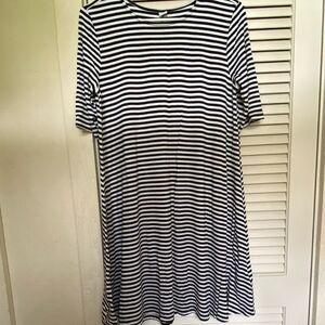 Old navy black and‎ white striped midi dress